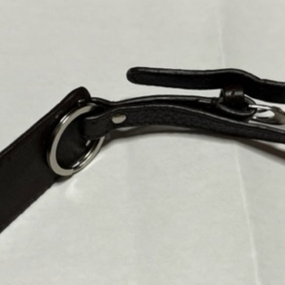 B. Makowsky Silver Metal & Leather Purse Charm Keychain w/Ring Luggage Tag 8.5" - Picture 10 of 14